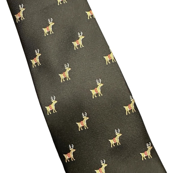 Bespoke Reindeer Festive Holiday Print Tie - Picture 3 of 4